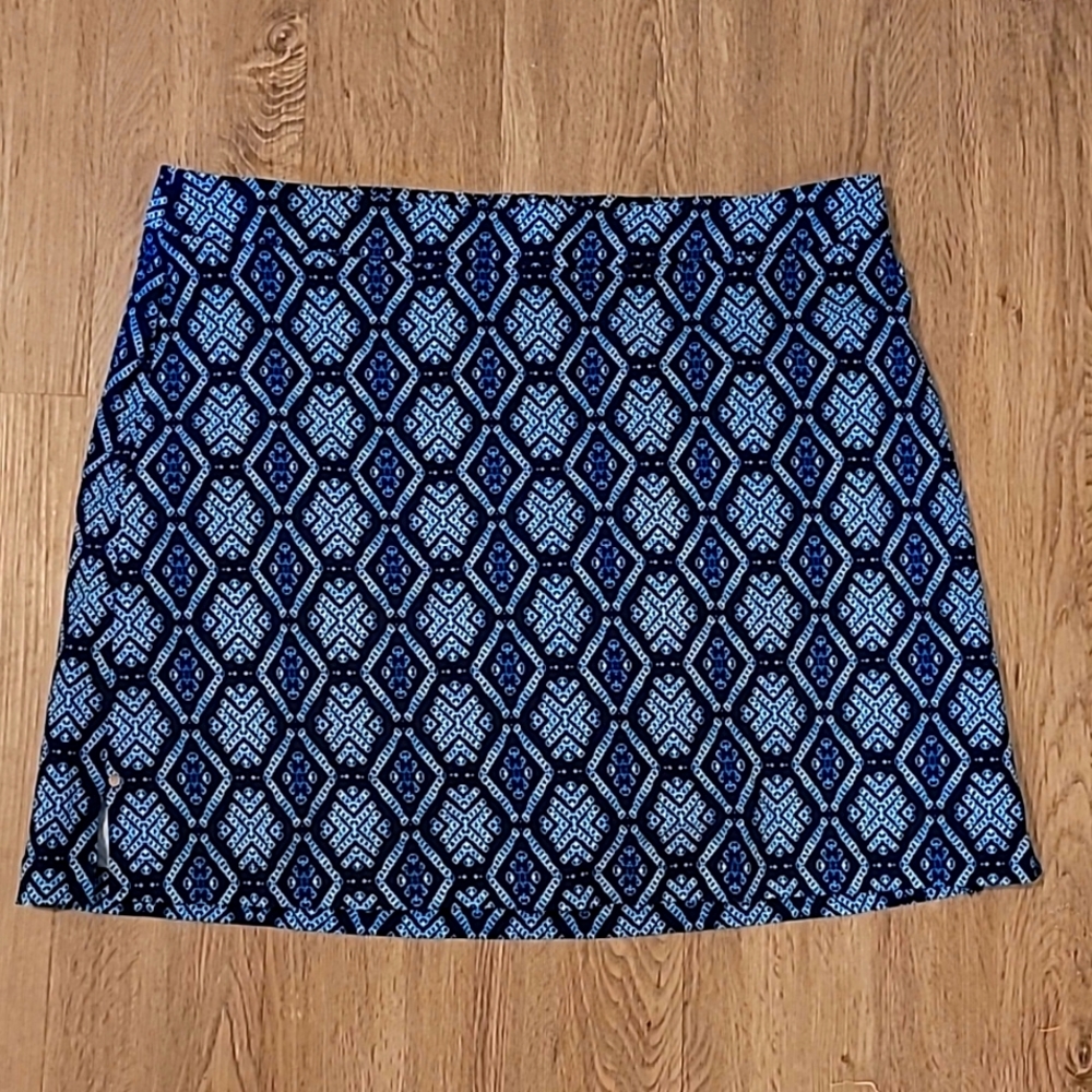 Rafaella Skort Size XL Blue Comfort Stretch Pull-on Golf Mediterranean